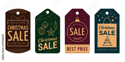 Christmas sale and discounts hang tags
