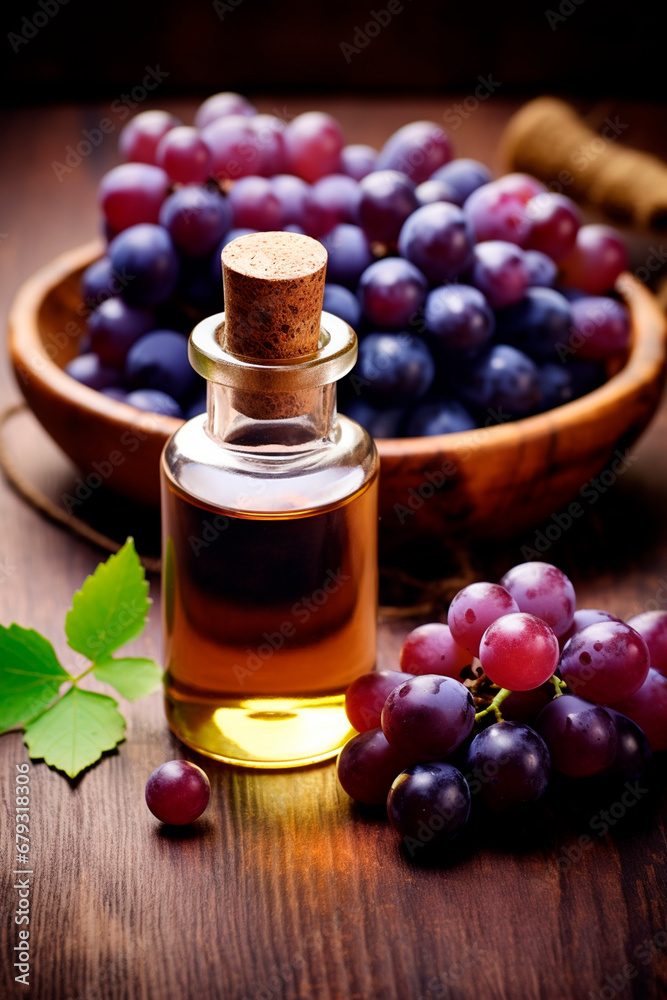 grape seed oil in a bottle. Generative AI, grape seed oil in a bottle. Generative AI,