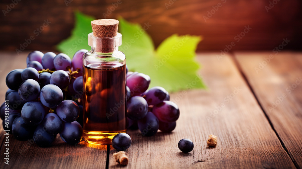 grape seed oil in a bottle. Generative AI, grape seed oil in a bottle. Generative AI,