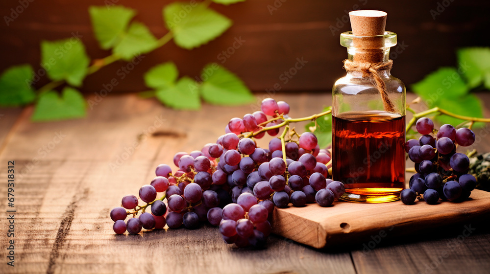 grape seed oil in a bottle. Generative AI, grape seed oil in a bottle. Generative AI,