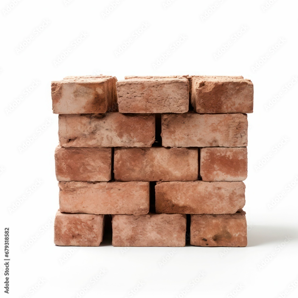 Obraz premium brick pattern arrangement isolated on white