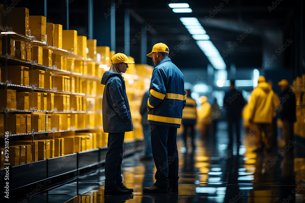 People working in the central warehouse People working in the central warehouse