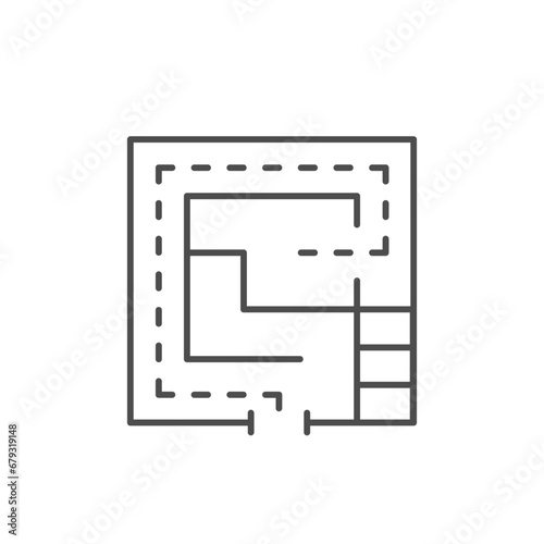 Evacuation plan line outline icon
