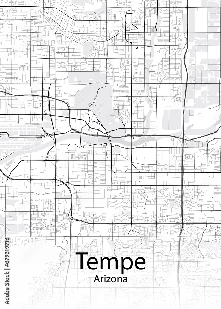 Tempe Arizona minimalist map