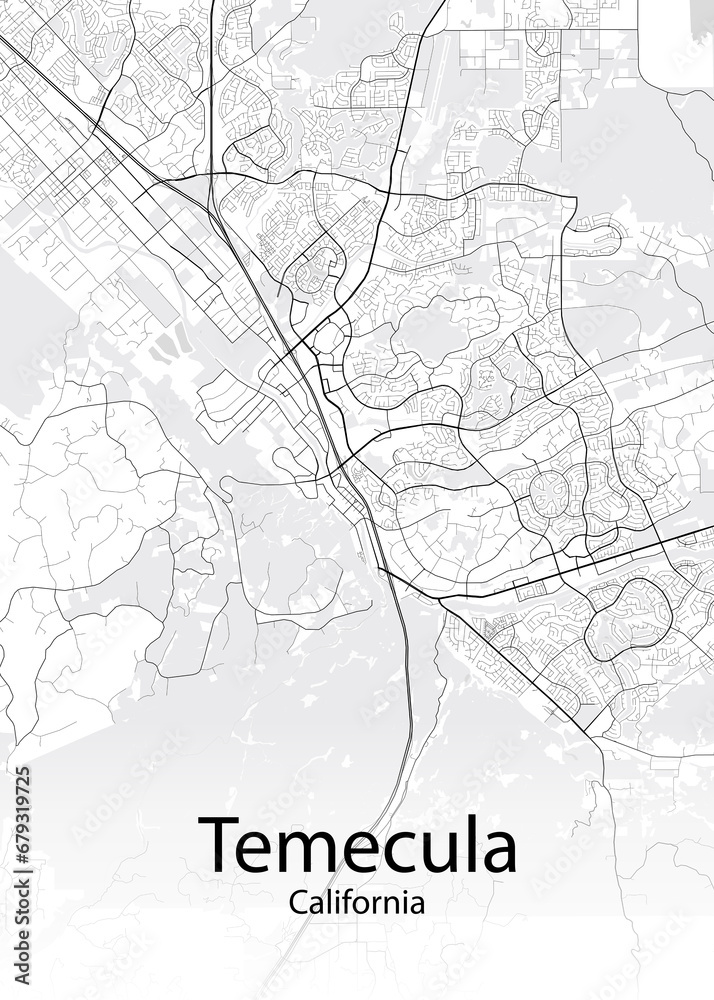 Temecula California minimalist map