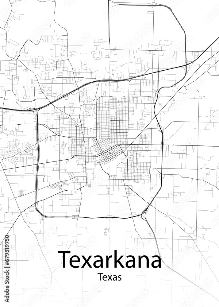 Texarkana Texas minimalist map