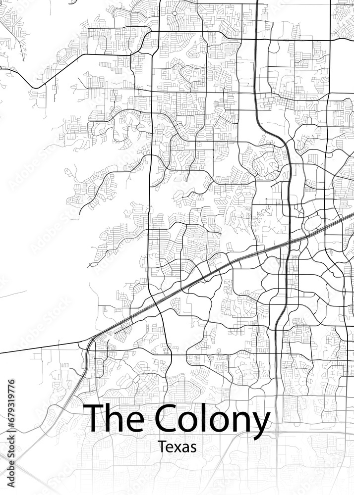 The Colony Texas minimalist map