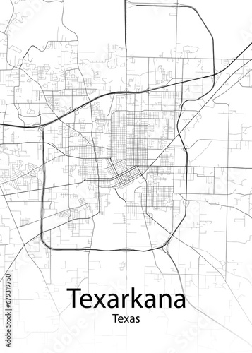 Texarkana Texas minimalist map