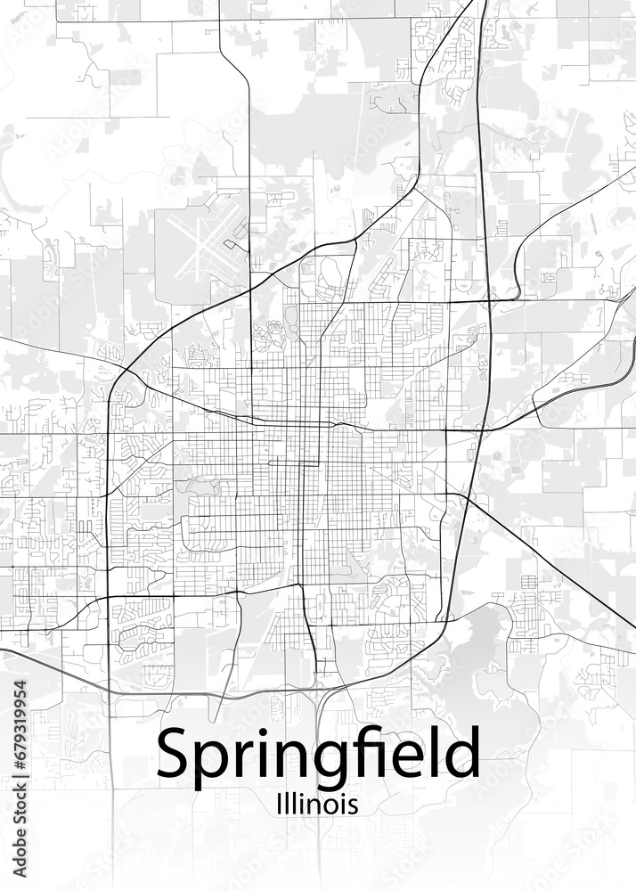 Springfield Illinois minimalist map