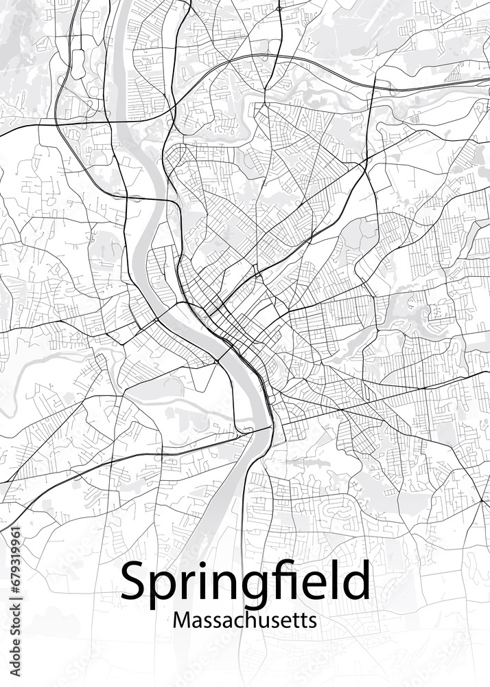 Springfield Massachusetts minimalist map