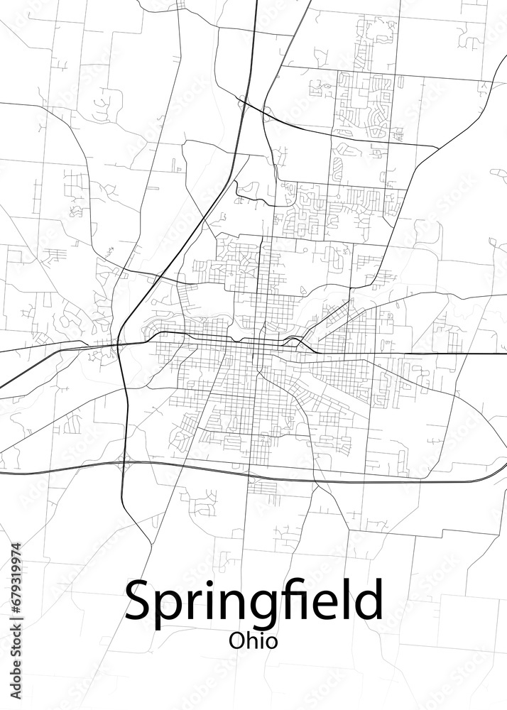 Springfield Ohio minimalist map