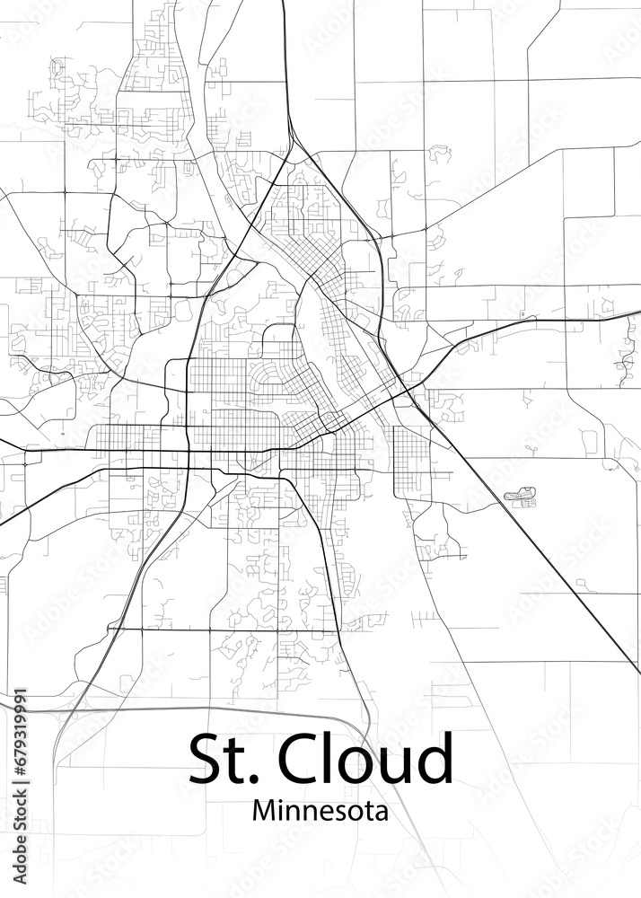 St. Cloud Minnesota minimalist map
