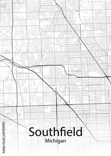 Southfield Michigan minimalist map photo