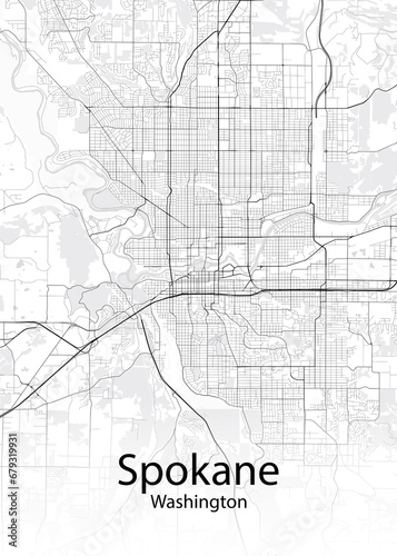 Spokane Washington minimalist map