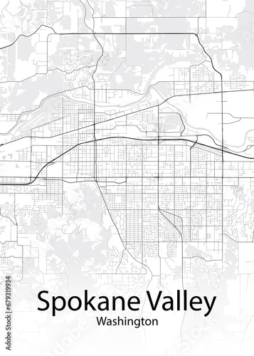 Spokane Valley Washington minimalist map