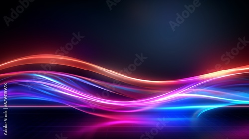 realistic neon lights lines background vector design illustration