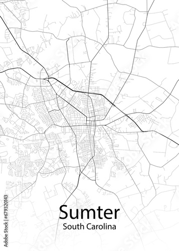 Sumter South Carolina minimalist map