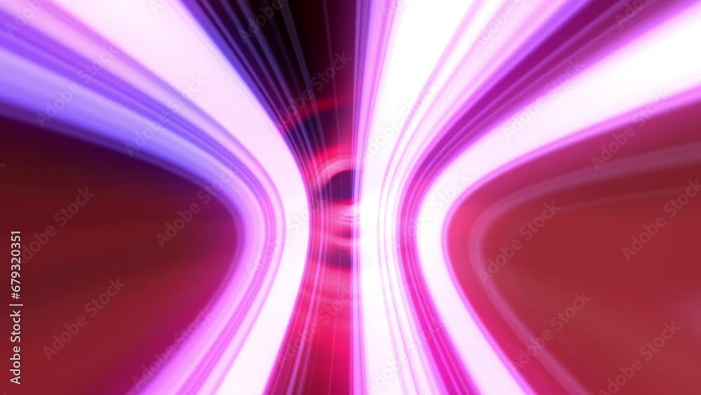 Concept of Hyperspace Travel. Light speed tunnel flight in space hyper jump 