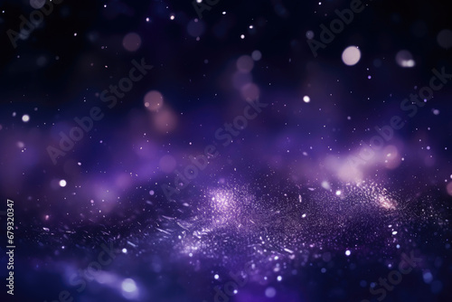 Celestial Radiance: Midnight Silver and Purple Particles © Andrii 
