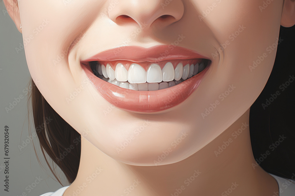 Fototapeta premium Smiling Woman's Teeth in Detail