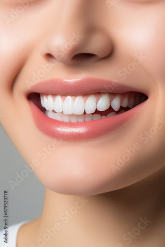 Radiant Woman s Grin in Close-Up