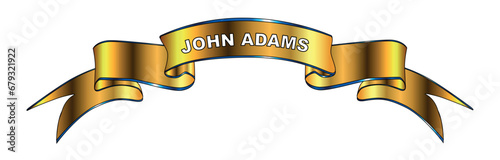 John Adams Ribbon Banner On White