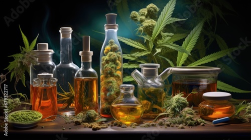 Drugs research of cannabis oil extracts for alternative medicine