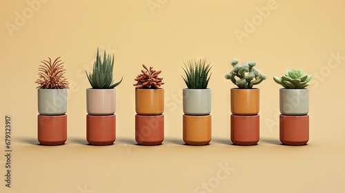 Terracotta flower pots. Plant pots in different shapes. Concept for houseplant, plants container and dirty pots. photo