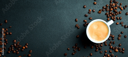 Valokuva A cup of fragrant arabica or robusta coffee