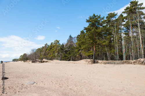 Villages of Repino and Komarovo. Beautiful sandy beaches on the shore of the Gulf of Finland photo