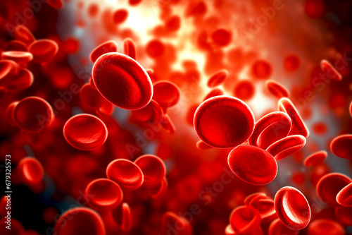 Group of red blood cells in human body