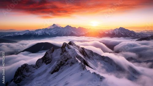 Mountain Summit Winter Dawn