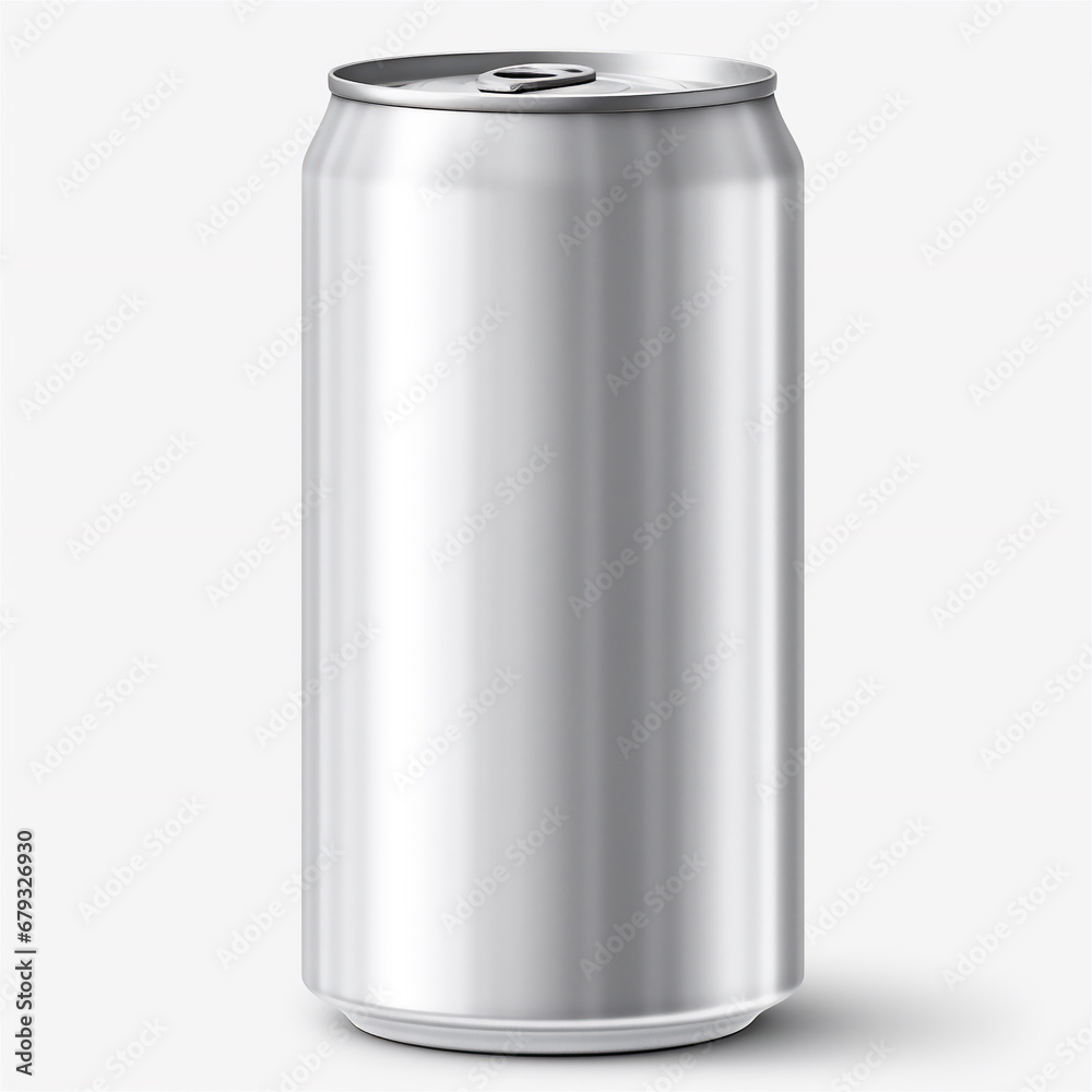 Aluminum soda can mockup. Metal can, front view. Aluminum soda can mockup. Metal can, front view.
