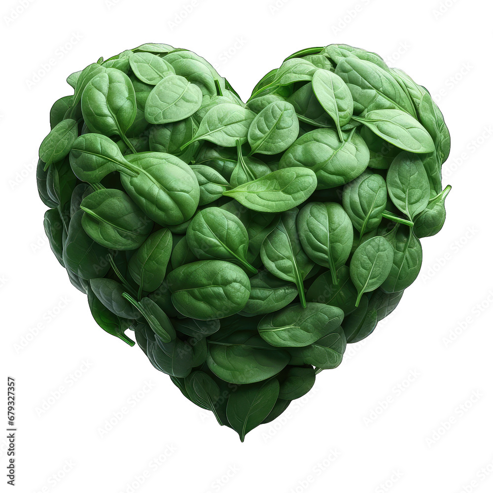 Obraz premium Green Love: Heart-Shaped Cabbage on Transparent Background, GENERATIVE AI