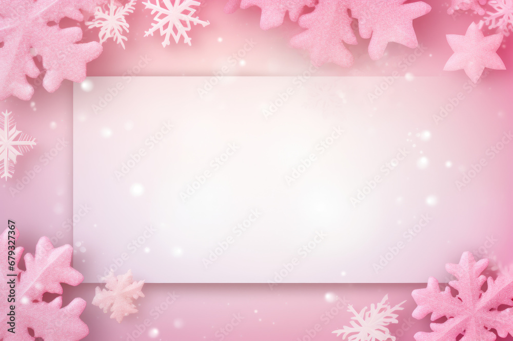 Pink Winter Backroom with room for text created with Generative AI technology