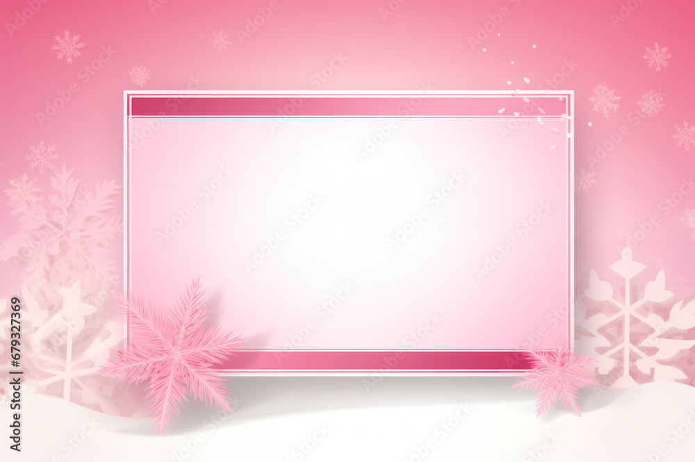Pink Winter Backroom with room for text created with Generative AI technology