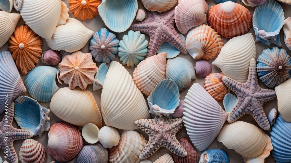 background of shells and starfish. background of shells and starfish.