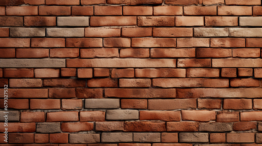 Obraz premium A brick wall with a red brick background