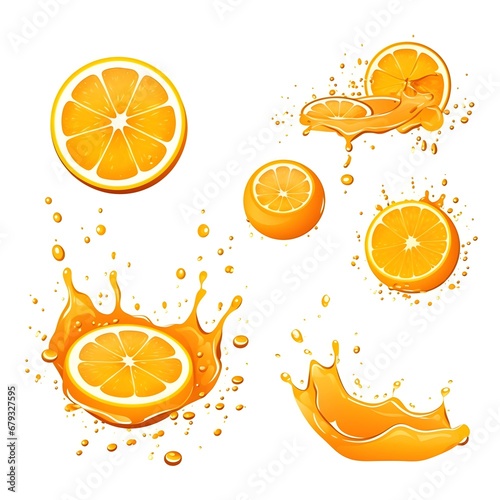 slices of orange in splash