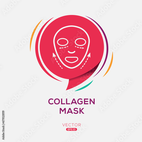 Creative (Collagen mask) Icon ,Vector sign.