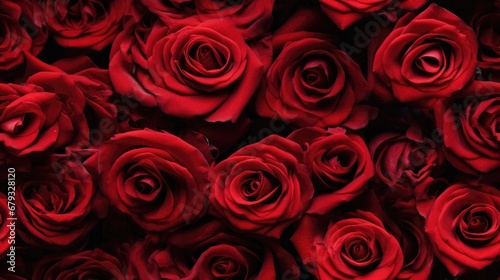 Blooming Elegance  Immerse yourself in the enchanting allure of a natural red roses seamless background.
