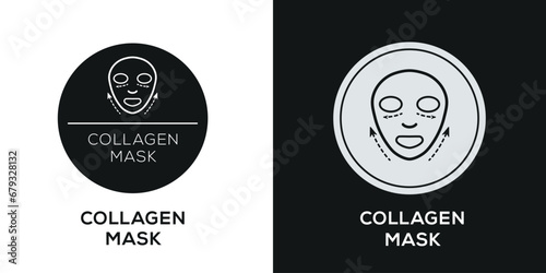 Creative (Collagen mask) Icon ,Vector sign.