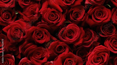 Blooming Elegance  Immerse yourself in the enchanting allure of a natural red roses seamless background.