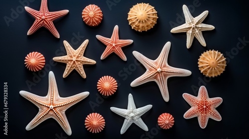 starfish on a black background.