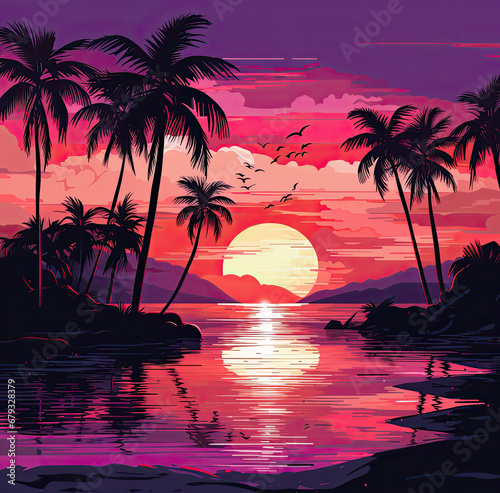 sunset on the beach album art