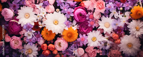 Attractively decorated bouquet of flowers background. ai generative