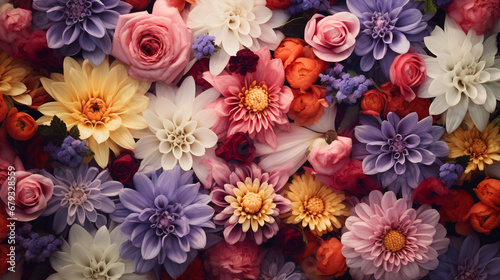 Attractively decorated bouquet of flowers background. ai generative