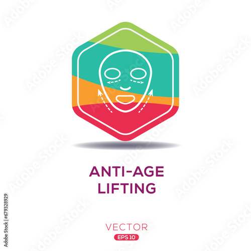 Creative (Anti-Age Lifting) Icon ,Vector sign.