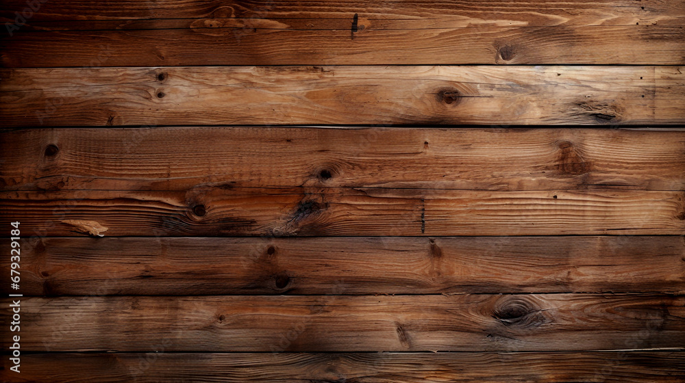 Fototapeta premium Aged And Weathered Brown Wooden Board With Textured Background
