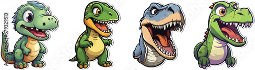 Tyrannosaurus Cute Cartoon Icon - SVG Illustration. Make your designs dynamic with our T-Rex cute cartoon icon. SVG illustration for a versatile and high-quality addition to your projects.